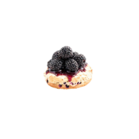 Blackberry jam dollop rich and seeded plopping onto a scone with whole blackberries bouncing Food png