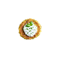 Frühstück Zucchini Krapfen knusprig golden Krapfen besetzt mit geschreddert Zucchini und Feta Käse mit ein png