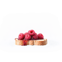 Raspberry jam dollop rich and seeded plopping onto a piece of toast with whole raspberries png