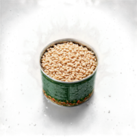 Canned cannellini beans creamy and plump bursting out of a can with liquid droplets and png