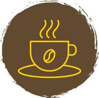 Coffee Cup Line Circle Sticker Icon vector