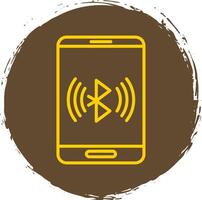 Bluetooth Line Circle Sticker Icon vector