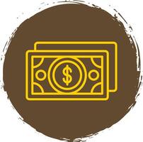 dinero línea circulo pegatina icono vector