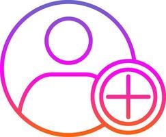 Add Line Circle Sticker Icon vector