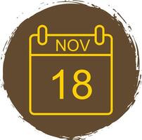 November Line Circle Sticker Icon vector