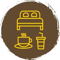 Bed And Breakfast Line Circle Sticker Icon vector