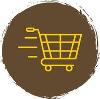 Cart Line Circle Sticker Icon vector