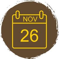 November Line Circle Sticker Icon vector