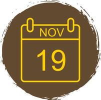 November Line Circle Sticker Icon vector