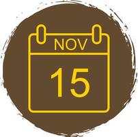 November Line Circle Sticker Icon vector