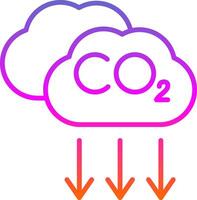 co2 línea circulo pegatina icono vector