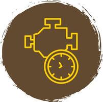 Time Engine Line Circle Sticker Icon vector