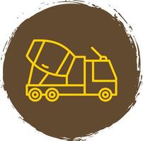 Concrete Truck Line Circle Sticker Icon vector