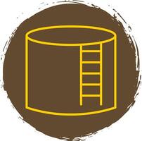 Storage Tank Line Circle Sticker Icon vector