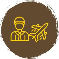 Air Engineer Line Circle Sticker Icon vector