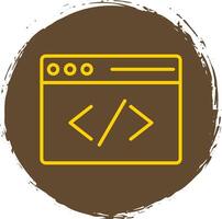 Coding Line Circle Sticker Icon vector