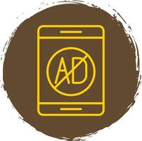 Ad Blocker Line Circle Sticker Icon vector