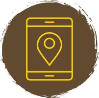 Location Line Circle Sticker Icon vector