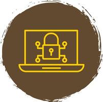 Cyber Security Line Circle Sticker Icon vector