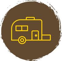 Caravan Line Circle Sticker Icon vector