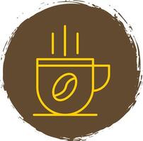 Coffee Cup Line Circle Sticker Icon vector