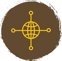 Networking Line Circle Sticker Icon vector