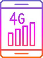 4g línea circulo pegatina icono vector