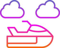 Jet Ski Line Circle Sticker Icon vector