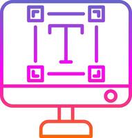 Typography Line Circle Sticker Icon vector