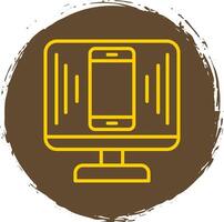 Responsive Design Line Circle Sticker Icon vector