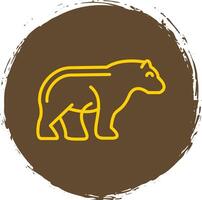 Bear Line Circle Sticker Icon vector