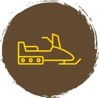 Snowmobile Line Circle Sticker Icon vector