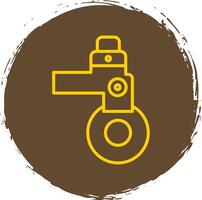 Caster Line Circle Sticker Icon vector