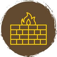 Firewall Line Circle Sticker Icon vector