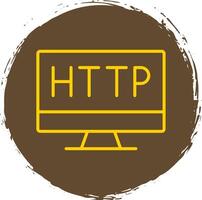 Http Cookie Line Circle Sticker Icon vector