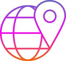 Global Location Line Circle Sticker Icon vector