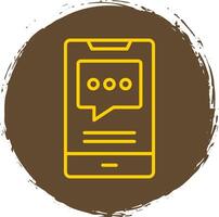 Mobile Talk Line Circle Sticker Icon vector