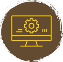 Monitoring Software Line Circle Sticker Icon vector