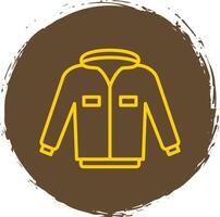 chaqueta línea circulo pegatina icono vector