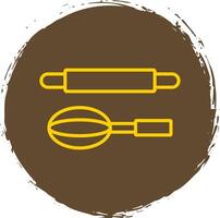 Baking Line Circle Sticker Icon vector