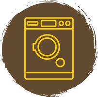 Tumble Dryer Line Circle Sticker Icon vector