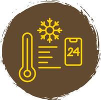 Temperature Control Line Circle Sticker Icon vector