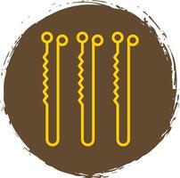 Bobby Pin Line Circle Sticker Icon vector