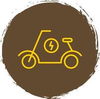 Scooter Line Circle Sticker Icon vector