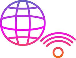 Internet Connection Line Circle Sticker Icon vector