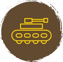 Tank Line Circle Sticker Icon vector