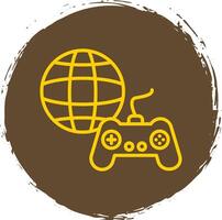 Gaming Line Circle Sticker Icon vector