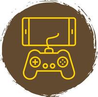 Mobile Game Line Circle Sticker Icon vector