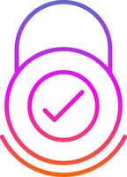 Security Check Line Circle Sticker Icon vector