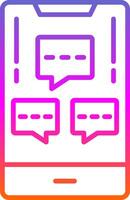 Mobile Chat Info Line Circle Sticker Icon vector